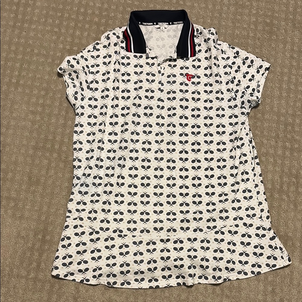 Anthropologie/Tretorn White Polo Mini Dress with Tennis Rackets